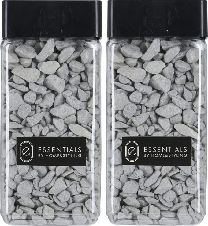 Decoratie steentjes/hobby steentjes - Lichtgrijs - 1100 ml - 9/13 mm