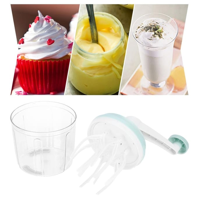 1200mL Handmatige Eierklopper Mixer Handzwengel Eierroom Gard Keuken Bakbenodigdheid white