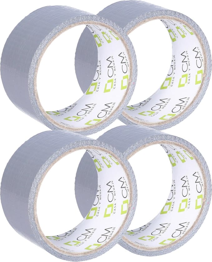 CM Duct tape - grijs - 4x rol - 48mm x 10m - binnen/buiten