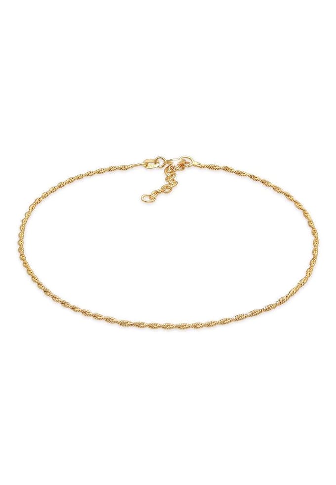 Elli - Enkelbanden - Dames Twisted Cord Basic Tijdloze Trend Verstelbaar in 925 Sterling Zilver - Dames