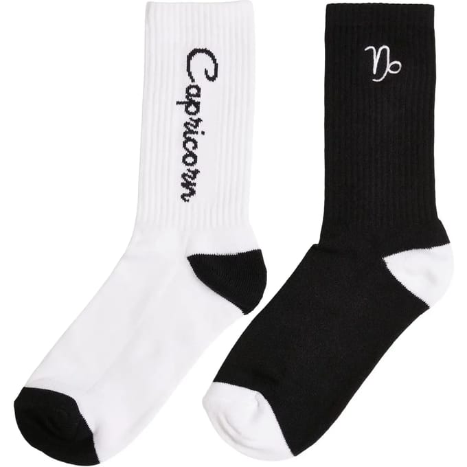 Mister Tee - Zodiac 2-Pack capricorn Sokken - 43/46 - Zwart/Wit