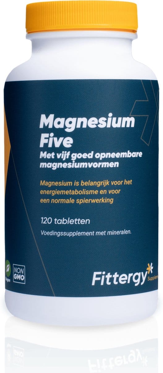 Fittergy Supplements - Magnesium Five - 120 tabletten - Mineralen - vegan - voedingssupplement