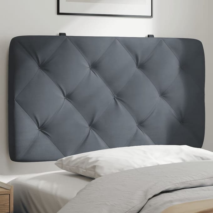 vidaXL - Hoofdbordkussen - 80 - cm - fluweel - donkergrijs