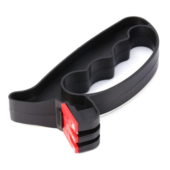 Professionele 2 in 1 Handheld Schaar Mes Blad Snijder Slijper Gereedschap Nieuw black