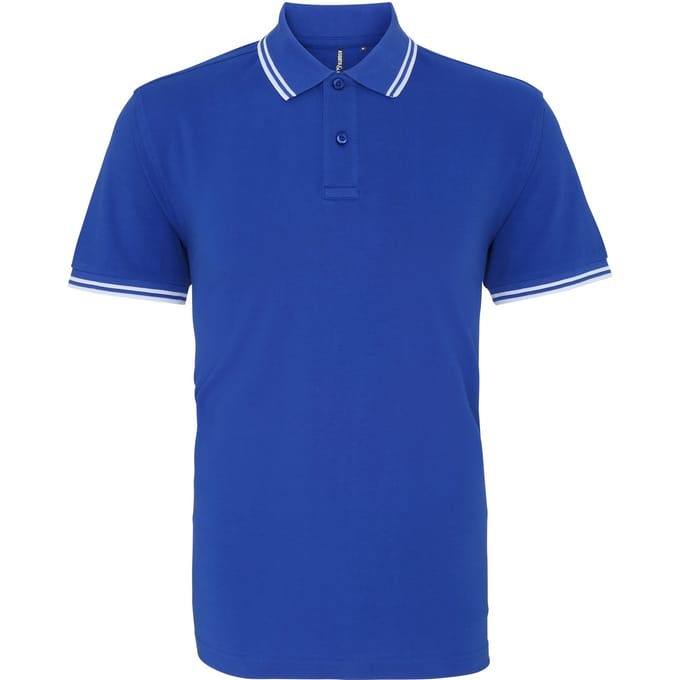 Asquith & Fox Heren Klassiek Fit getipt Poloshirt (Koninklijk / Wit)