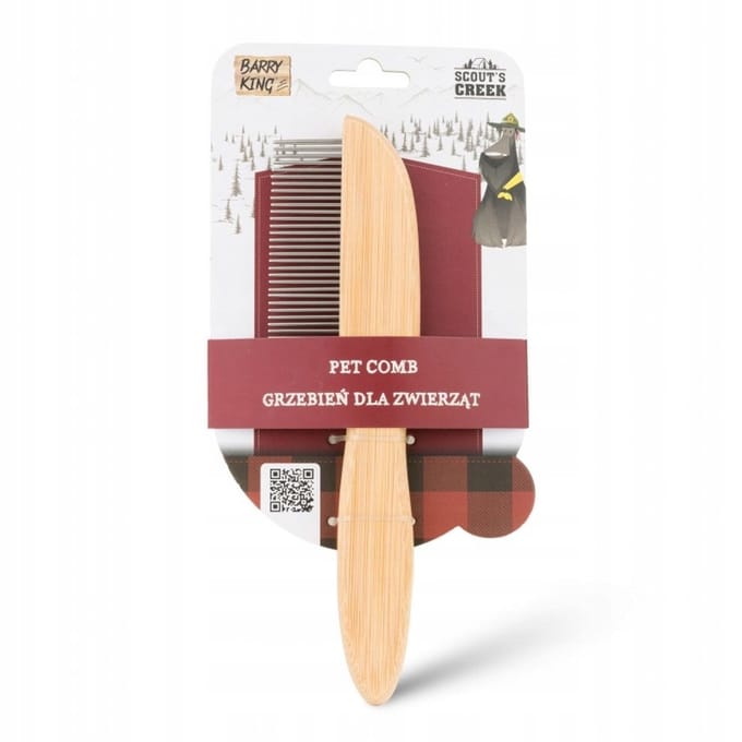 Barry King Bamboe Hondenkam - 5,5 x 21,5 cm
