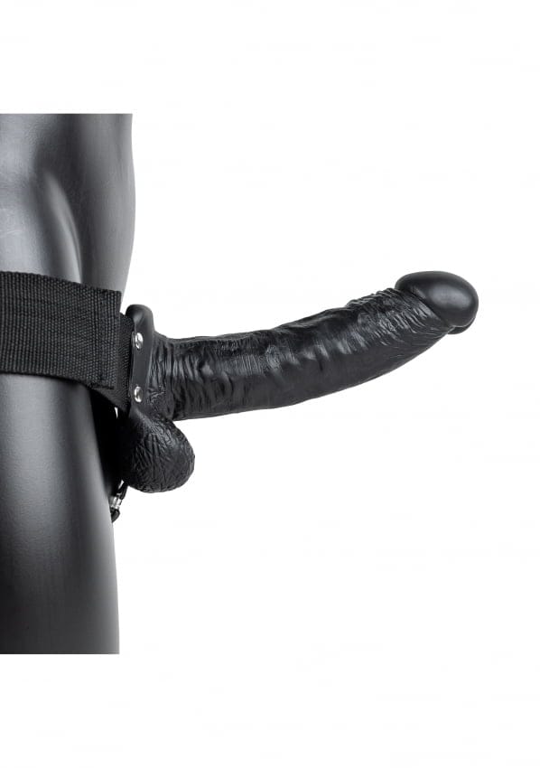 Realrock - Realistische Holle Strap-on 18 cm - Zwart