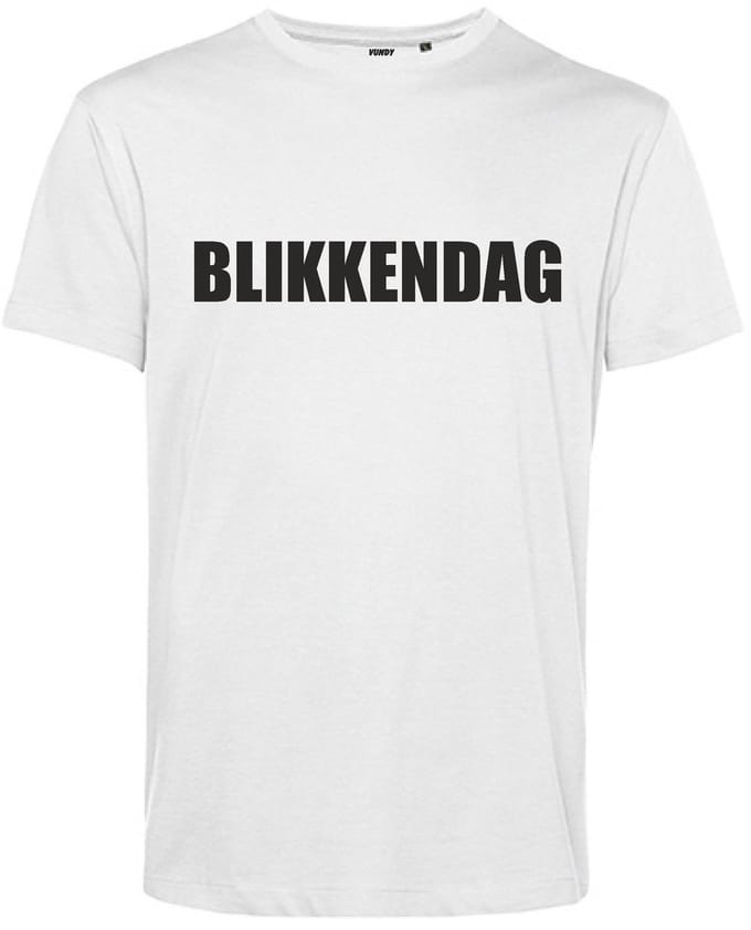 T-shirt Blikkendag | Carnavalskleding | Foute Party | Wit | maat S