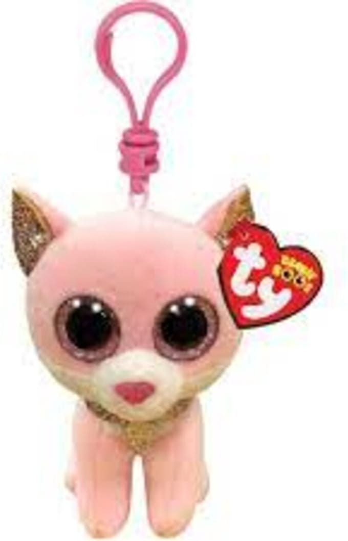 Ty Beanie Boo Sleutelhanger Fiona Pink Cat