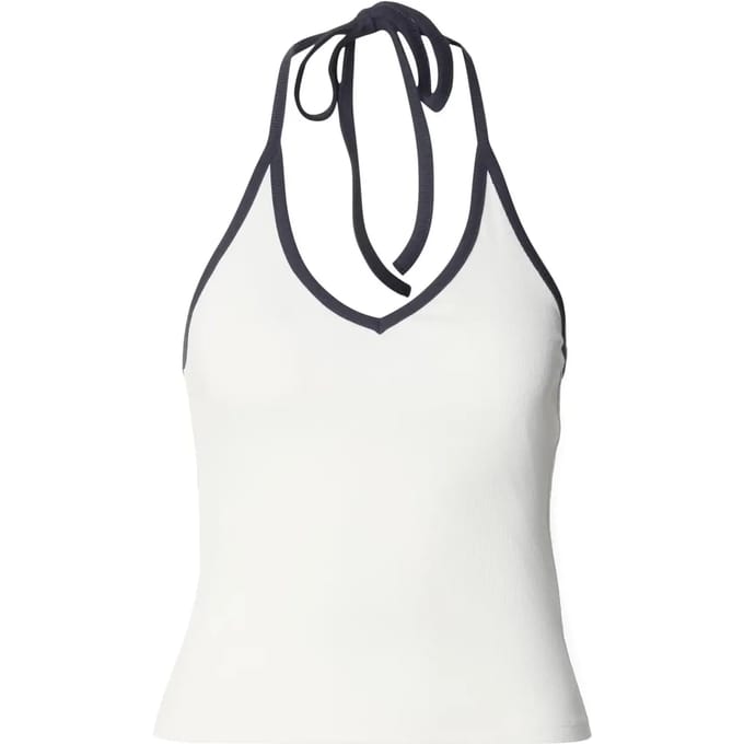 Urban Classics - Contrast Piping Neckholder Mouwloze top - L - Gebroken wit