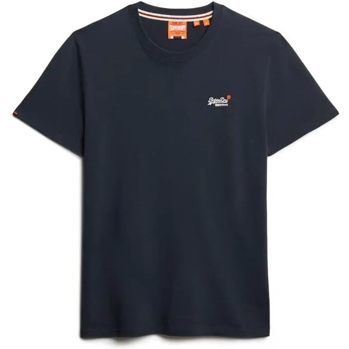 Superdry Essential Contrast Geborduurde T-shirt Blauw Grootte: L