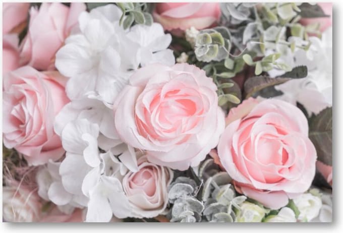 Bloemen boeket - 90x60 Canvas Liggend - Bloemen