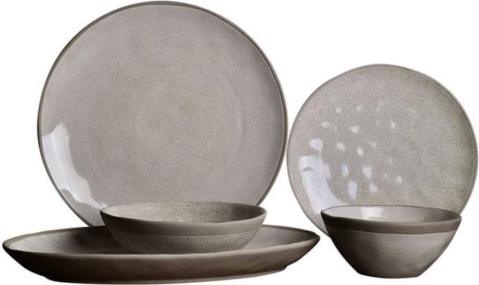 Bricard Albi – Porseleinen Serviesset/Dinerset – 25-Delig – 6 Persoons – Lichtgrijs