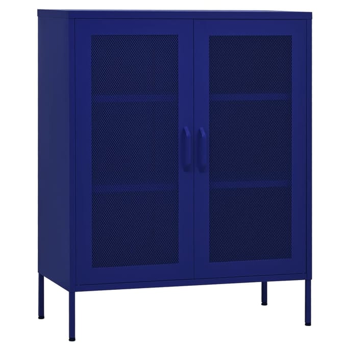 vidaXL - Opbergkast - 80x35x101,5 - cm - staal - marineblauw
