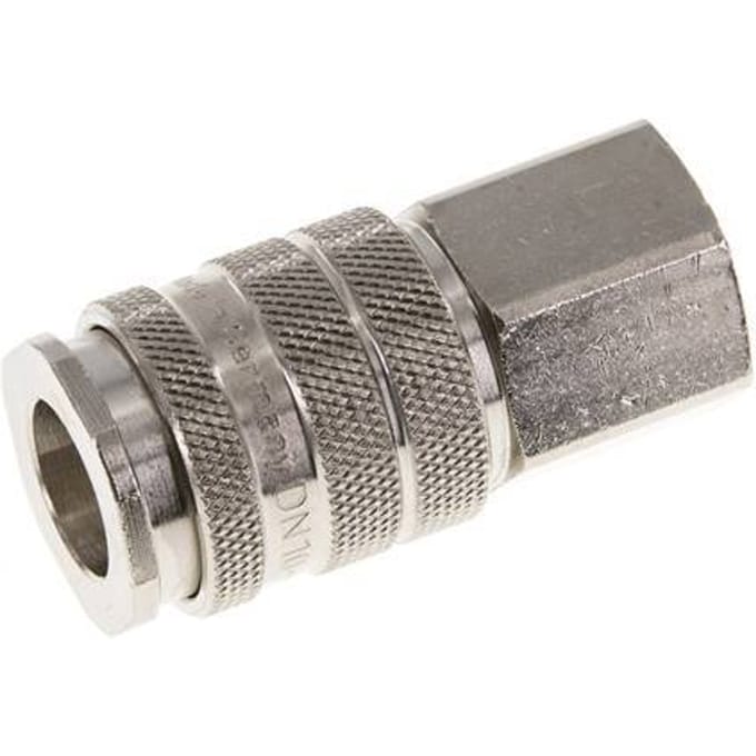 Vernikkeld Messing DN 10 Luchtkoppeling Snelkoppeling G 1/2 inch Binnendraad - CLS10-F-BN-012