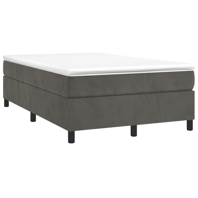 vidaXL - Boxspring - bed - 120x200 - cm - fluweel - donkergrijs