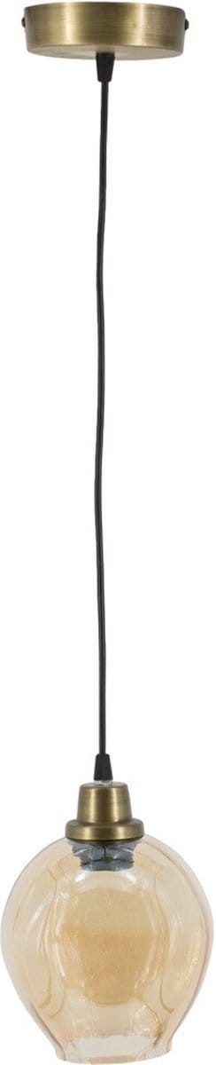 Hanglamp glas roest/goud