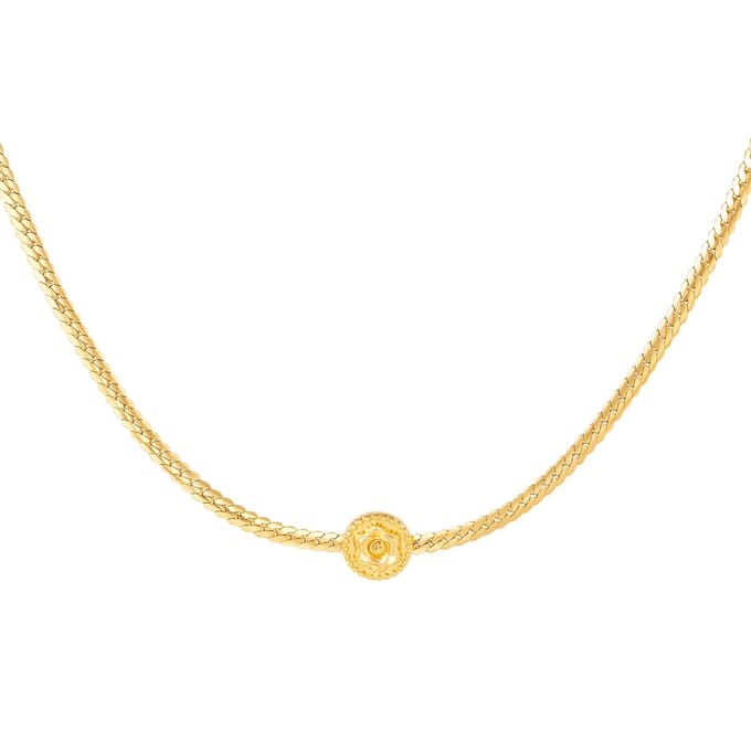 Goudkleurige ketting - roos - Moederdag cadeautje - cadeau voor haar - mama