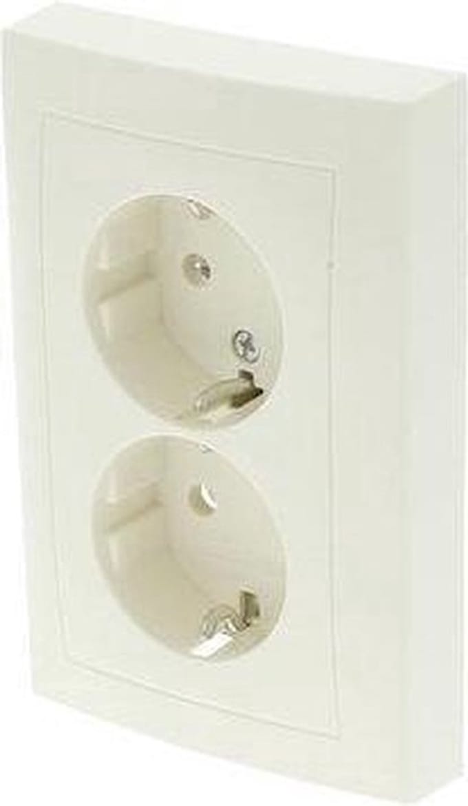 Berker S1 Inbouw Stopcontact met Randaarde - 2-voudig - Crème