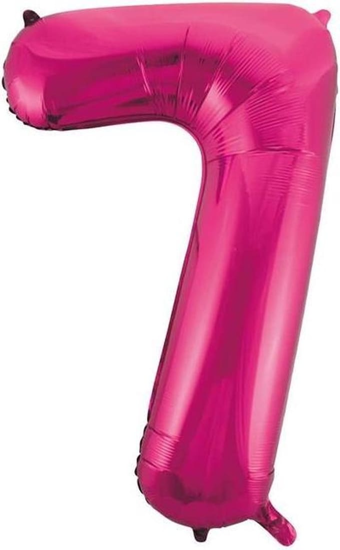 Pink roze cijfer ballon 7.