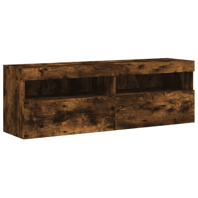 vidaXL - Tv-wandmeubels - met - LED - 2 - st - 60x30x40 - cm - gerookt - eikenkleurig