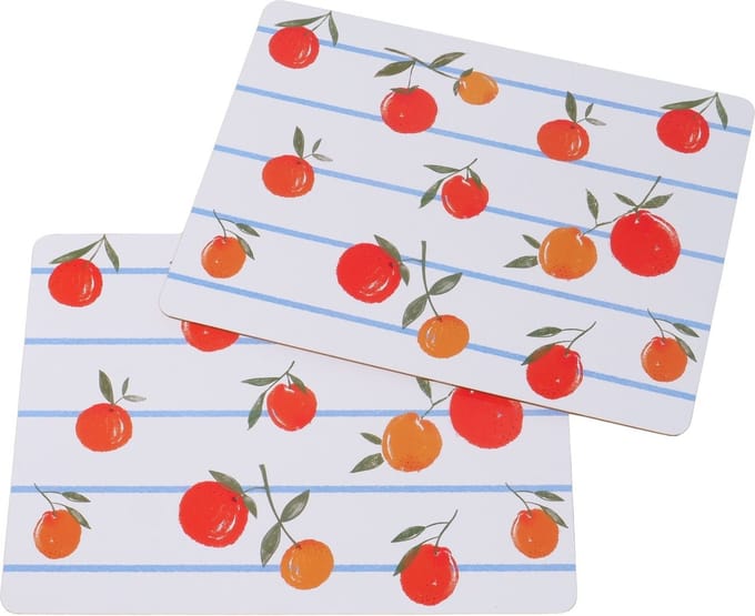 Set van 2 placemats mdf fruit motief