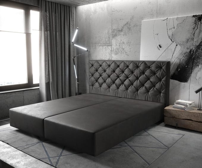 Boxspring-frame Dream-Great Imitatieleer antraciet 180x200