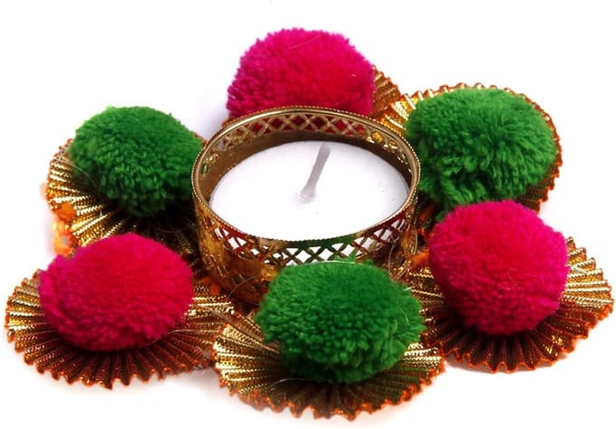 Set van 6 Handgemaakte Theelichthouders - Ideaal voor Diwali, Feestdagen & Kado