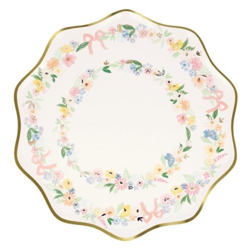 Meri meri pasen - bordjes papier groot à 8 stuks, elegant floral
