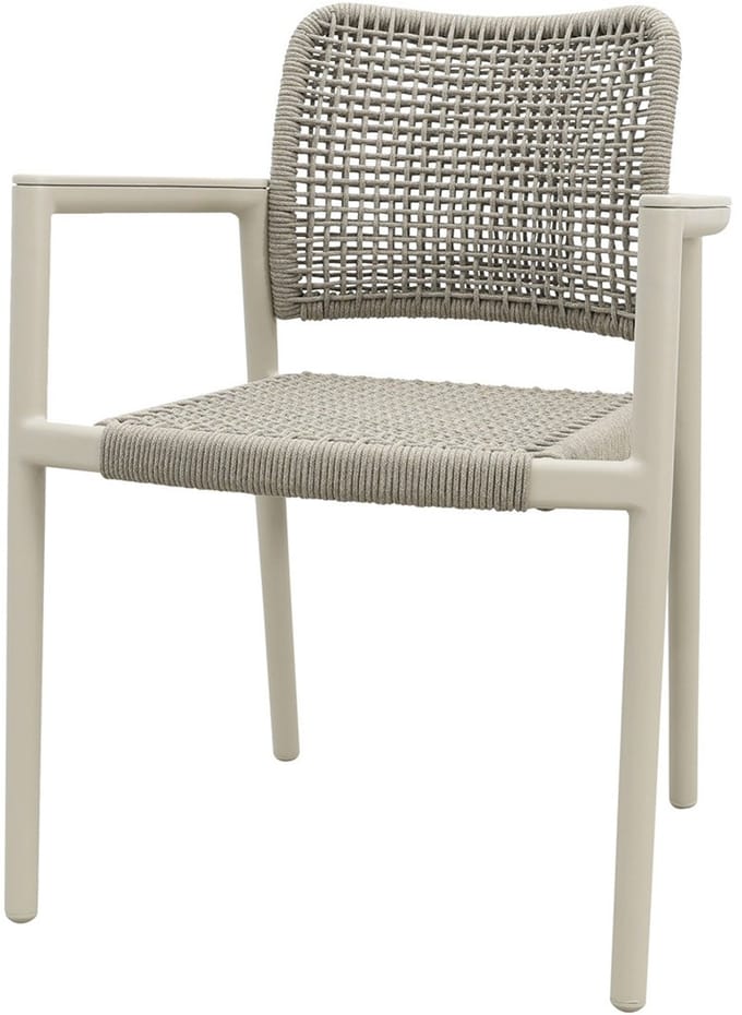 Moretti rope stapelbare dining tuinstoel - Mokka