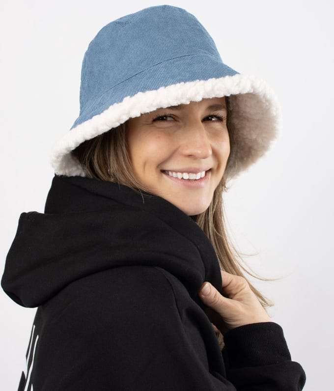 Teddy Bucket Hat | eindbaas - Teddy Bucket Hat | | Kleur Denim