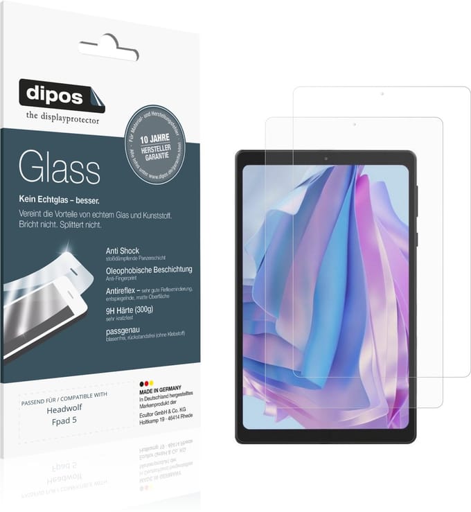 dipos – 2x Matte Pantserfolie geschikt voor Headwolf Fpad 5 | 9H Screenprotector