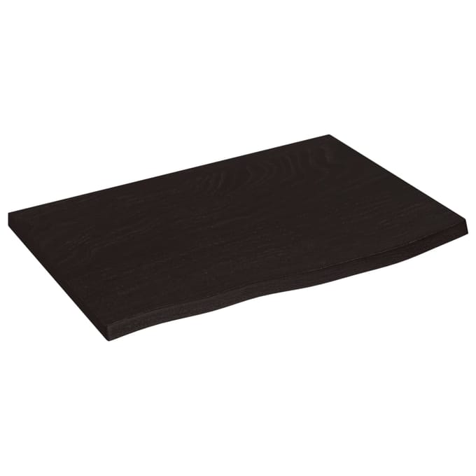 vidaXL - Wastafelblad - 60x40x(2-4) - cm - behandeld - massief - hout - donkerbruin