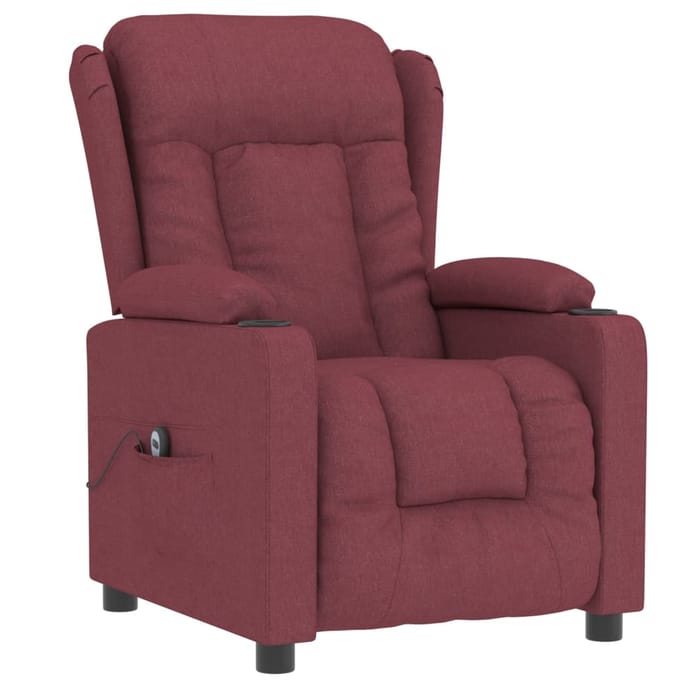 vidaXL - Fauteuil - verstelbaar - elektrisch - stof - wijnrood