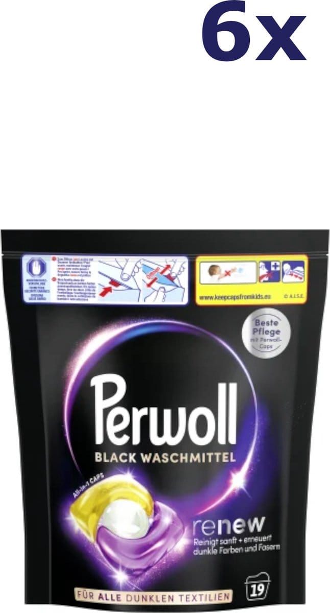 6x Perwoll Caps - 19sc256gr - renew & Black