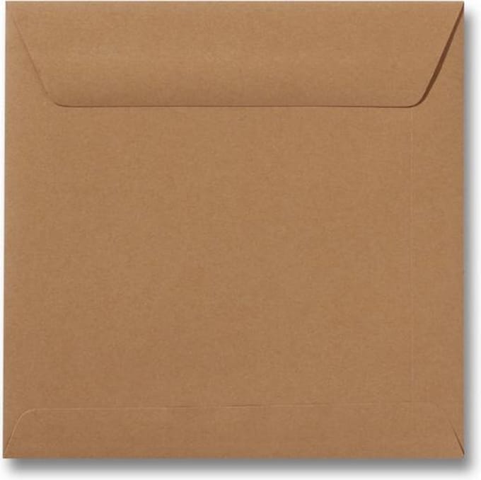 Envelop 22 x 22 Bruin, 25 stuks