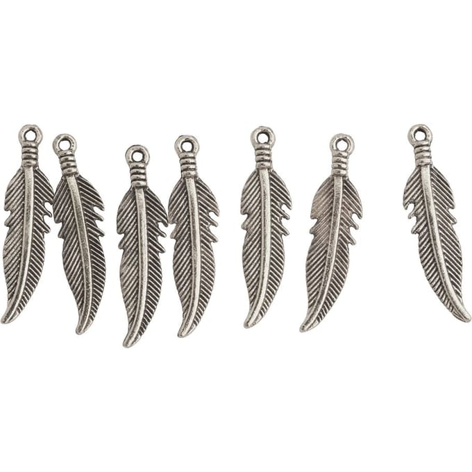 Charms-Decoratieve hanger "Veren" - Zilver