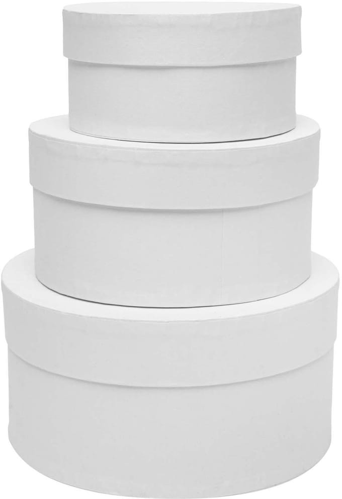 Colorations papier-mache knutseldozen rond wit 3 stuks creatief.