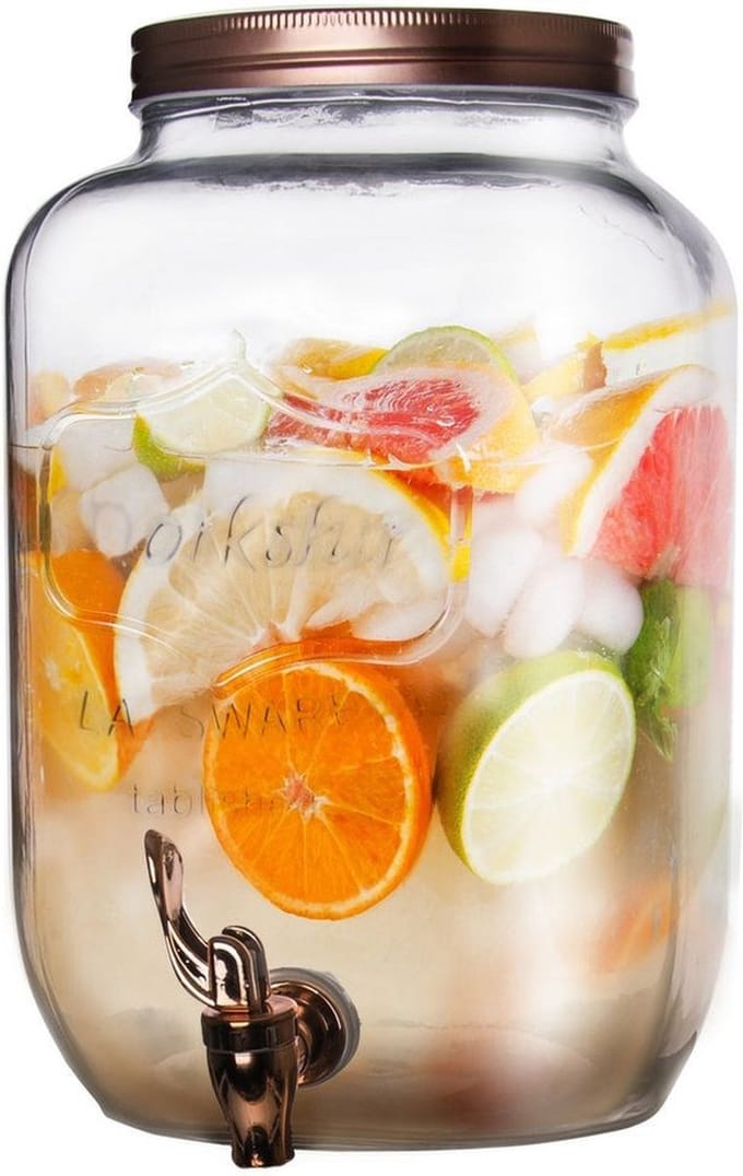 Drankdispenser met Kraan Glas 8,8 l - Kraantje - Limonadetap - Drank Dispenser - Limonadedispenser - Kan - Karaffe