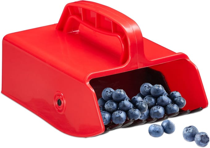 bessenplukker - kunststof - oogsthulp voor bosbessen - oogsthulp bessen - rood/zwart