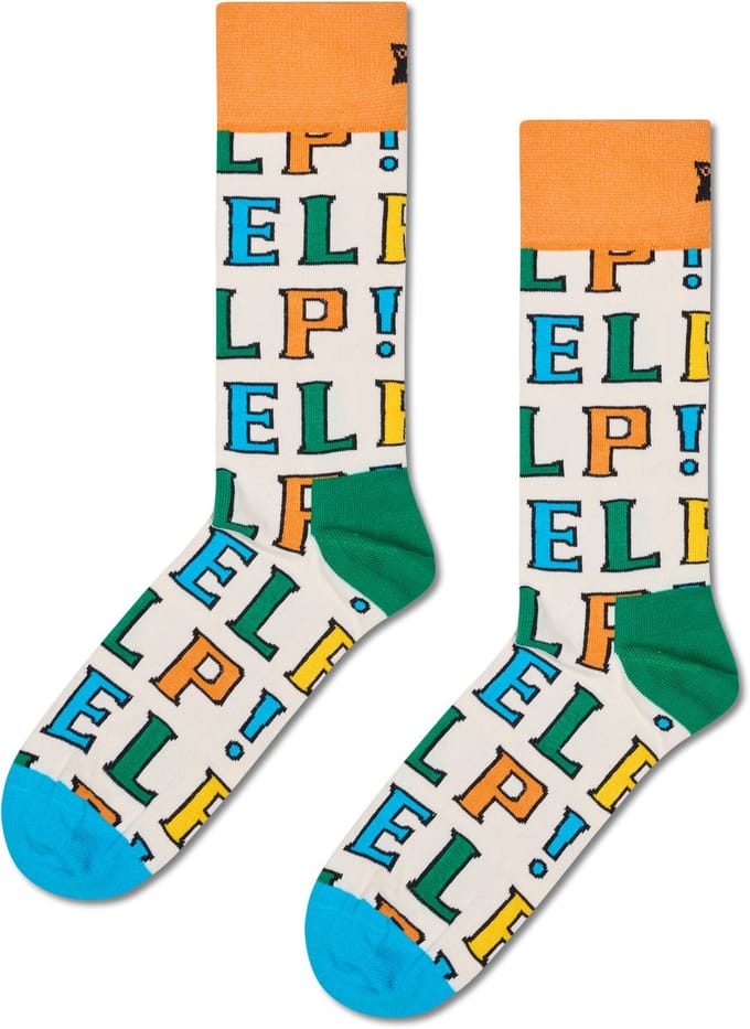 Happy Socks The Beatles Help! Sock - unisex sokken - wit - Unisex - Maat: 41 - 46