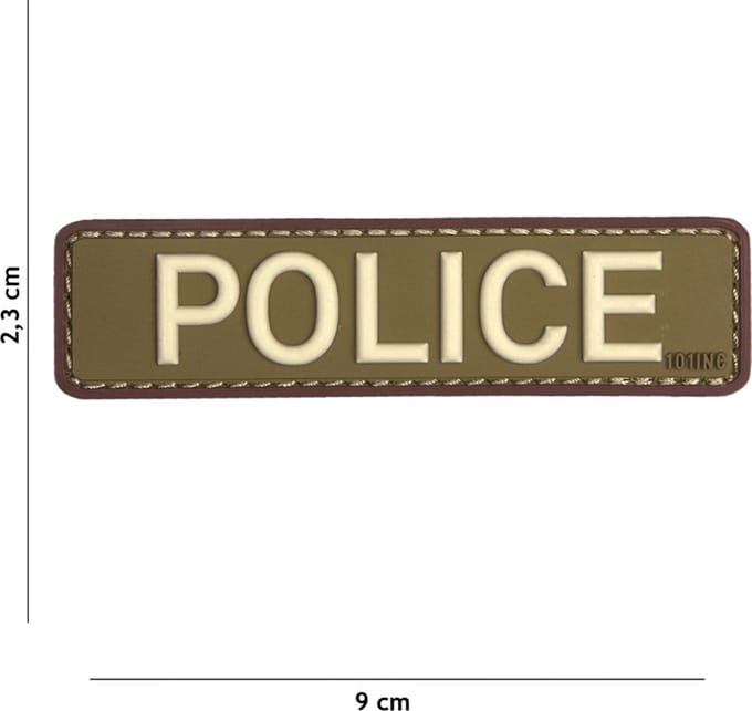 101 Inc Embleem 3D Pvc Police Groen  Bruin   18039
