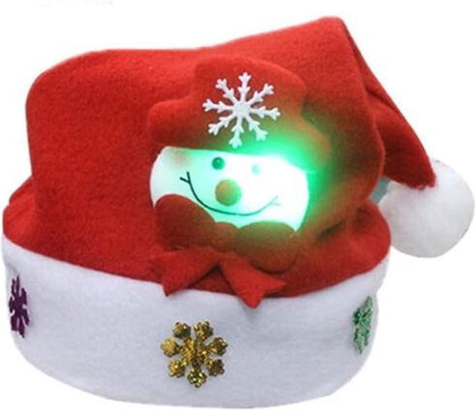 Kerstmuts Met Lichtjes - Sneeuwpop - Kids - LED