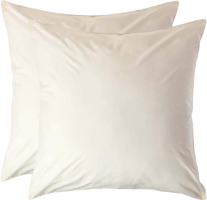 Homescapes Kussensloop 80x80 cm Set van 2 – Crème – 100% Egyptisch Perkal Katoen – 200 TC