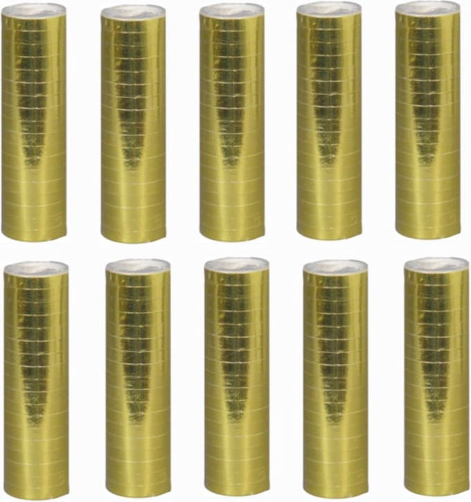 10 rollen papieren Serpetines goud