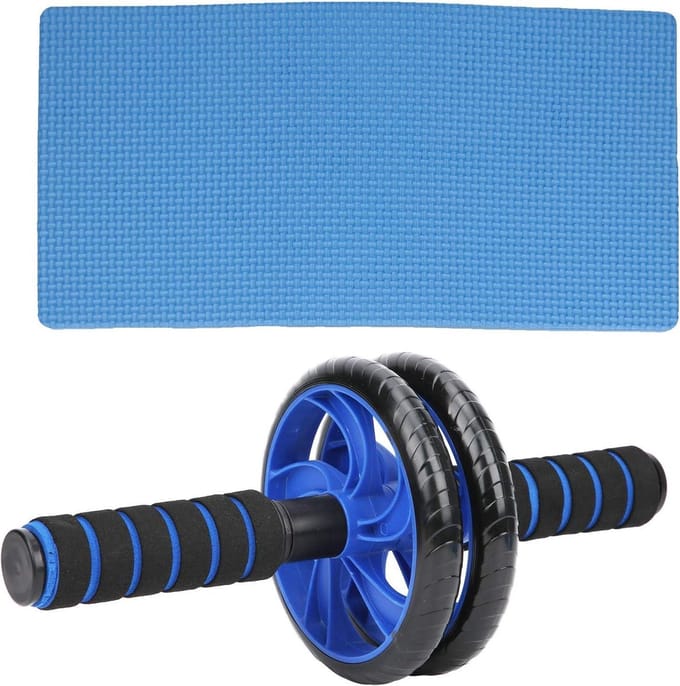 Buikspierwiel - Abdominal roller - Core training - Ultra-quiet design - 30 x 17 x 7 cm - Zwart