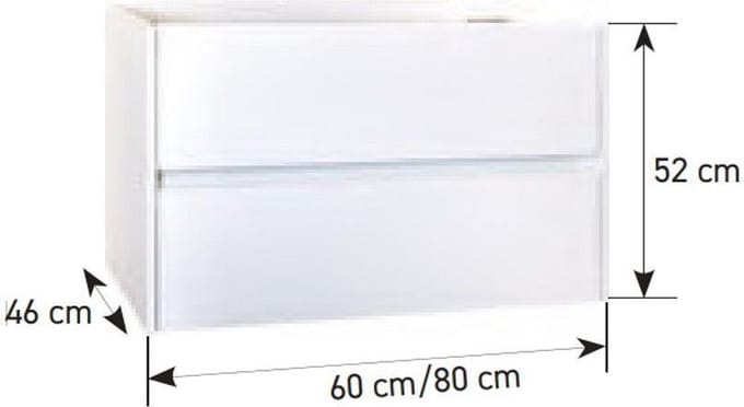 Badkamermeubel Boss & Wessing Hayat 80x46x52 cm Wit zonder wastafel