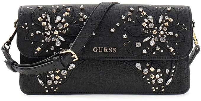 GUESS schoudertas Sadie Flap Shoulder Bag Black zwart