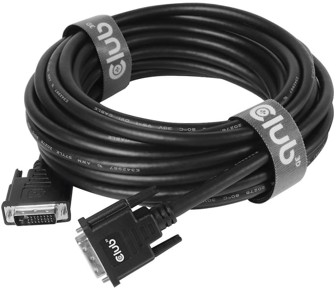 Club 3D DVI-D Dual Link (24+1) Kabel Bidirectioneel M/M 10m/32.8ft 28AWG