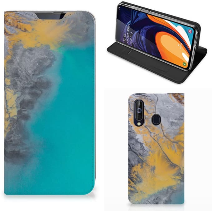 Samsung Galaxy A60 Standcase Marble Blue Gold